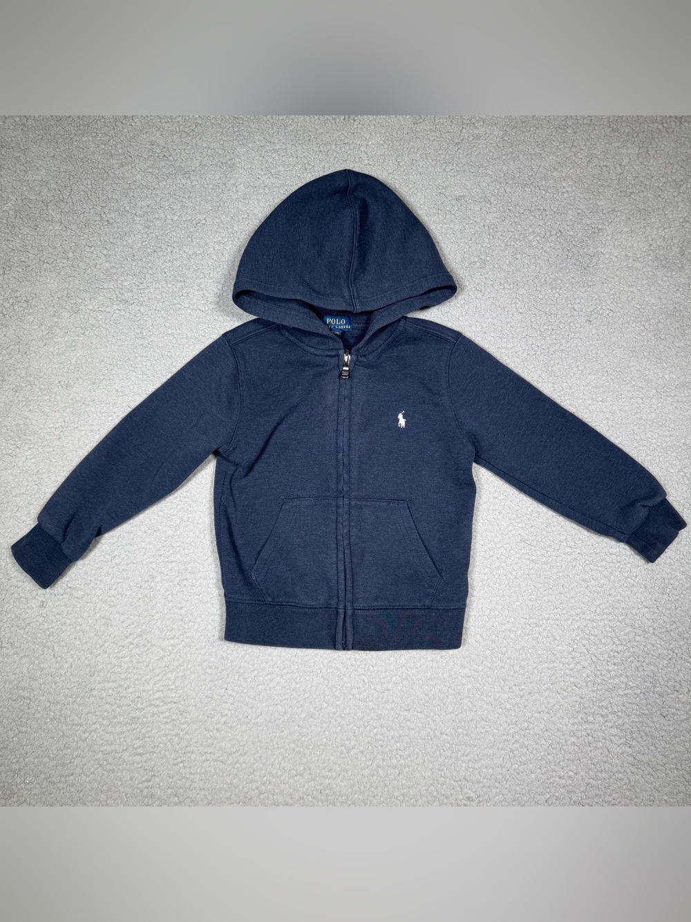 Polo Ralph Lauren Zip Hoodie Kids 4T Blue Pony Logo Preppy